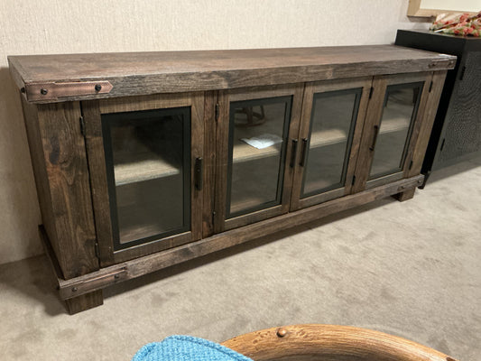RUSTIC GLASS FRONT BUFFET