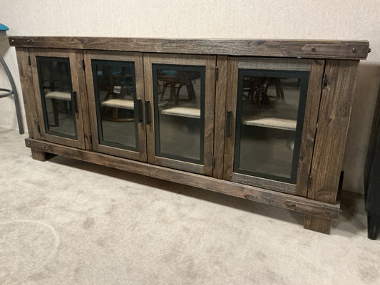 RUSTIC GLASS FRONT BUFFET