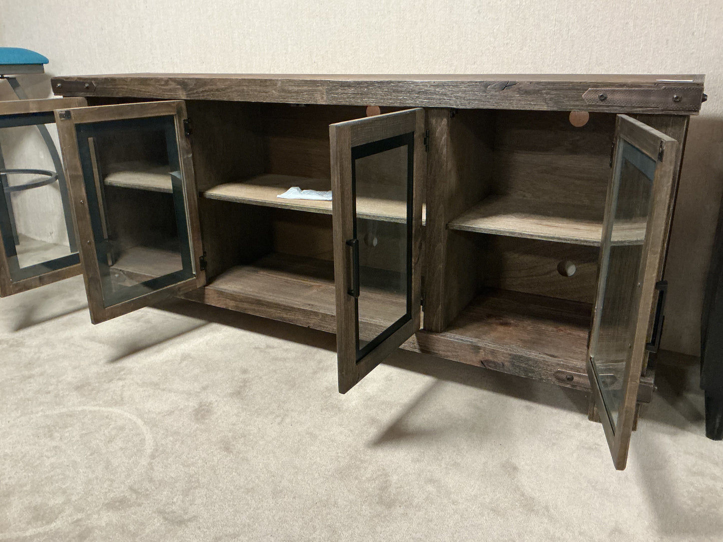 RUSTIC GLASS FRONT BUFFET