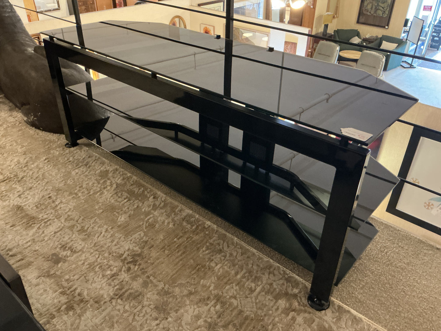 Black Tv stand With glass