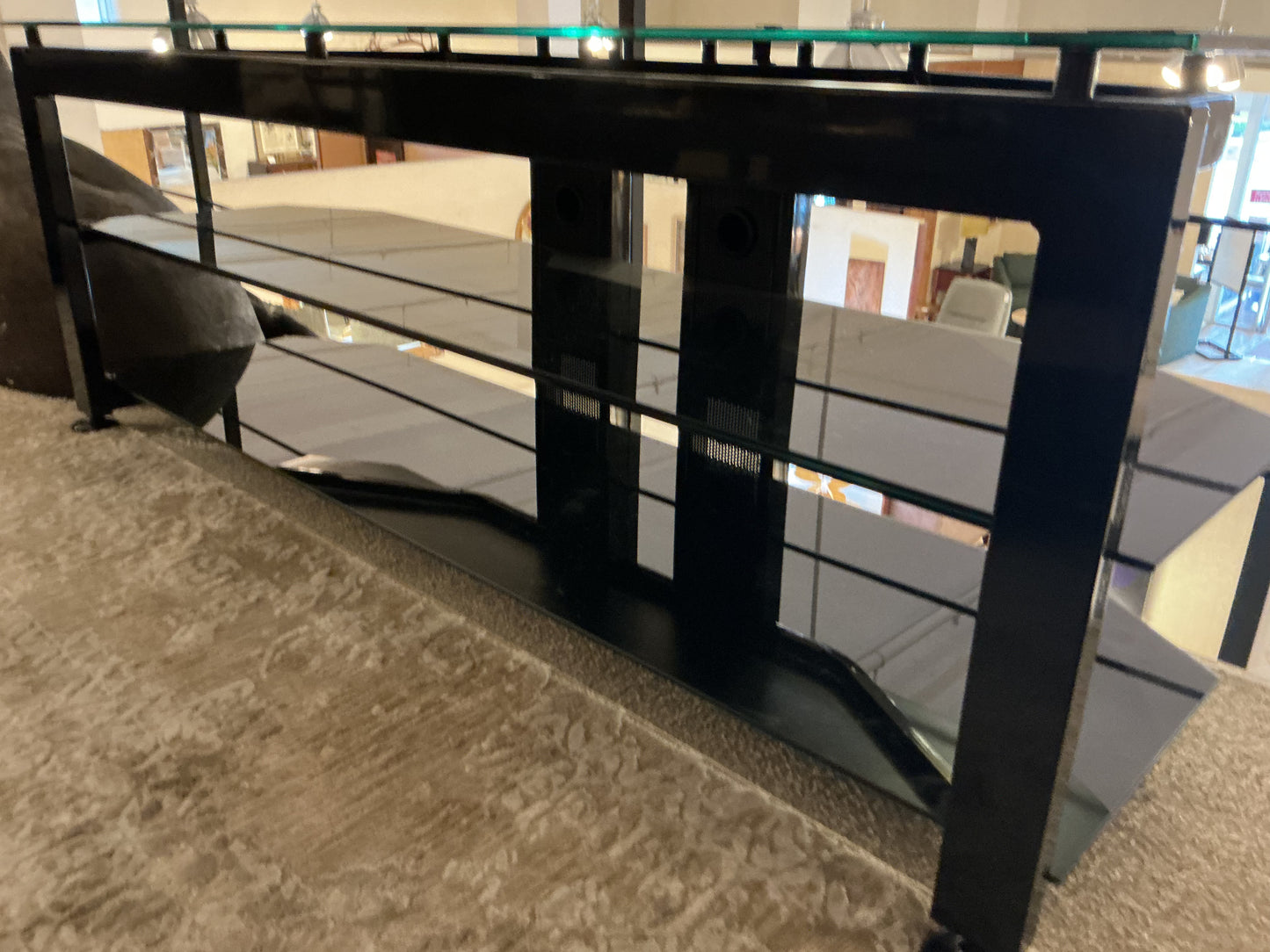 Black Tv stand With glass