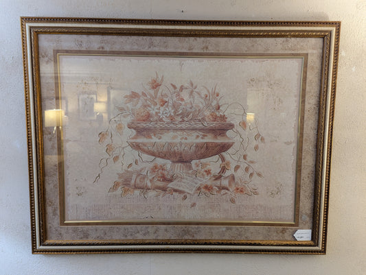 BROWN FRAMED FLOWER ART
