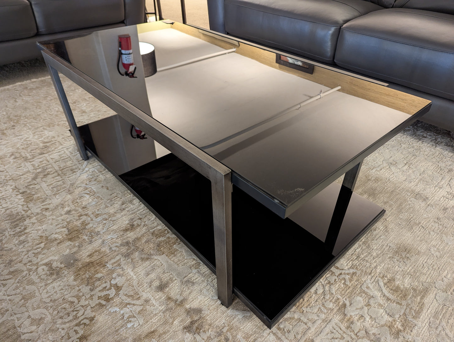 BLACK GLASS COFFEE TABLE
